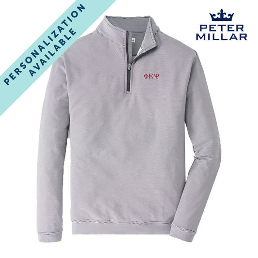 Phi Psi Peter Millar Mini Stripe Stretch Quarter Zip