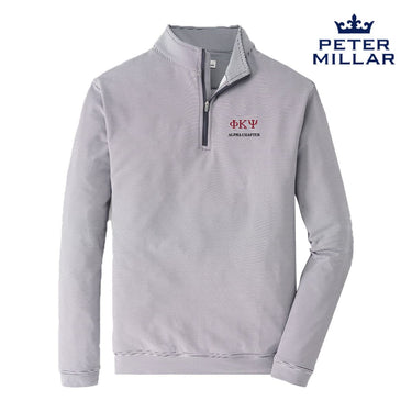 Phi Psi Peter Millar Mini Stripe Stretch Quarter Zip