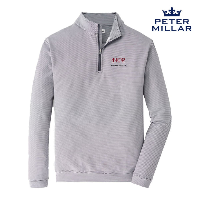 Phi Psi Peter Millar Mini Stripe Stretch Quarter Zip