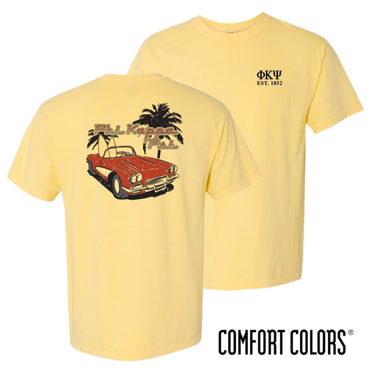 Phi Psi Comfort Colors Yellow Hot Rod Short Sleeve Tee | Phi Kappa Psi | Shirts > Short sleeve t-shirts