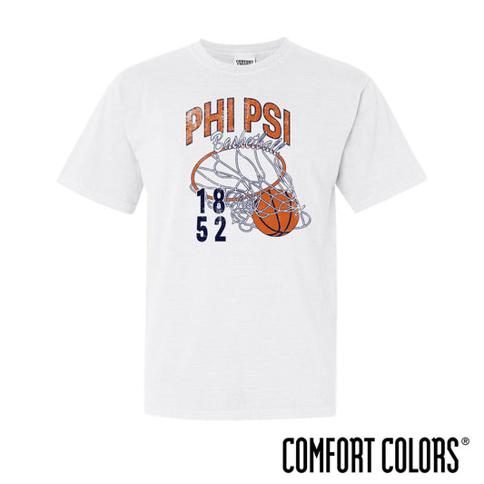 Phi Psi Comfort Colors Retro Basketball Short Sleeve Tee