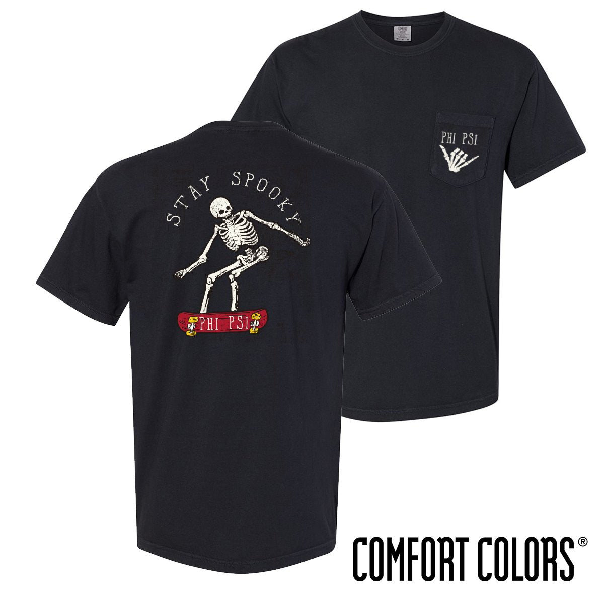 Phi Psi Comfort Colors Stay Spooky Short Sleeve Tee | Phi Kappa Psi | Shirts > Short sleeve t-shirts