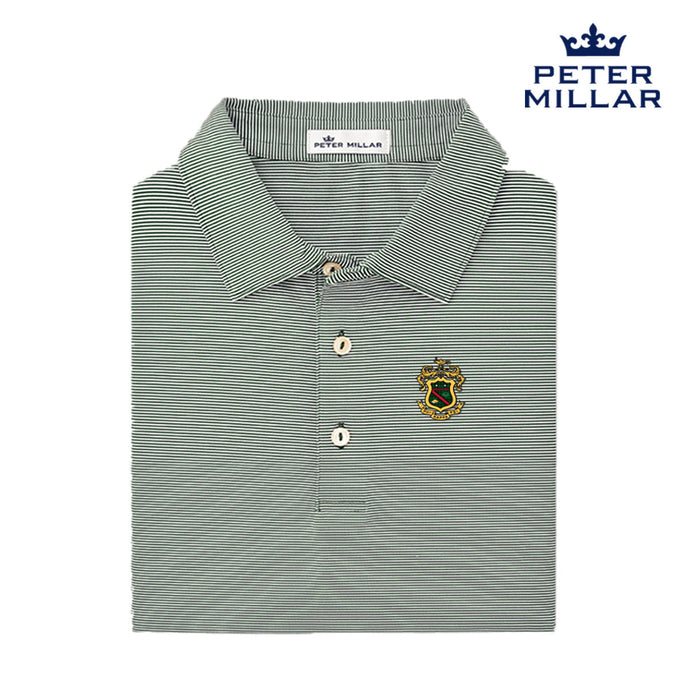 Phi Psi Peter Millar Jubilee Stripe Stretch Polo with Crest