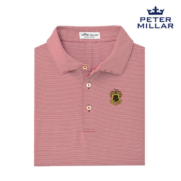 Phi Psi Peter Millar Jubilee Stripe Stretch Polo with Crest
