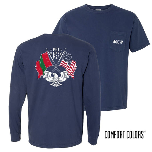 Phi Psi Comfort Colors Navy Patriot tee | Phi Kappa Psi | Shirts > Short sleeve t-shirts