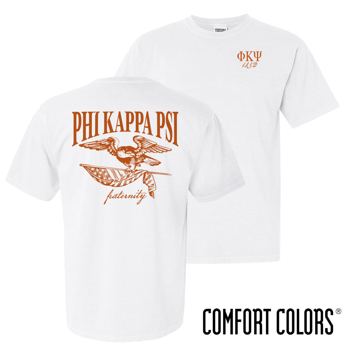 Phi Psi Comfort Colors Freedom White Short Sleeve Tee