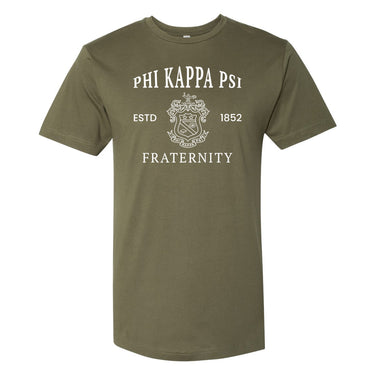 Phi Psi Green Crest Lightweight Short Sleeve Tee