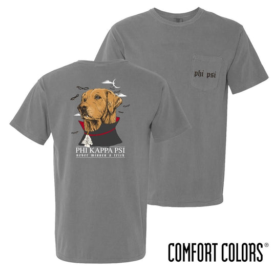 Phi Psi Comfort Colors Vampire Retriever Short Sleeve Pocket Tee | Phi Kappa Psi | Shirts > Short sleeve t-shirts