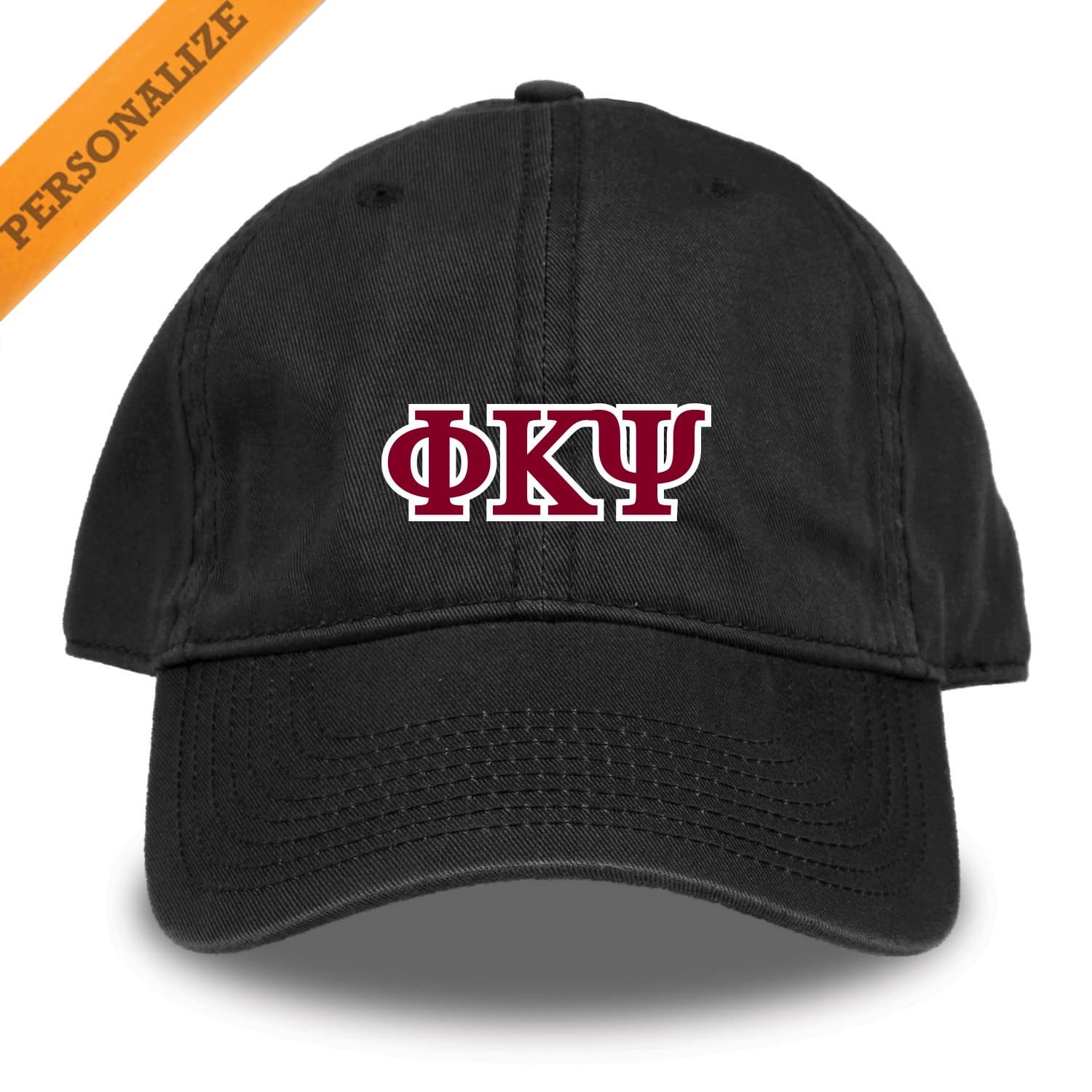 Phi Psi Personalized Black Hat | Phi Kappa Psi | Headwear > Billed hats