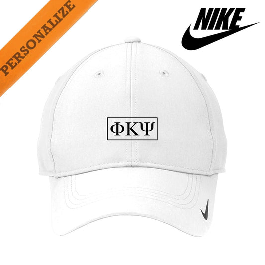 Phi Psi Personalized White Nike Dri-FIT Performance Hat | Phi Kappa Psi | Headwear > Billed hats