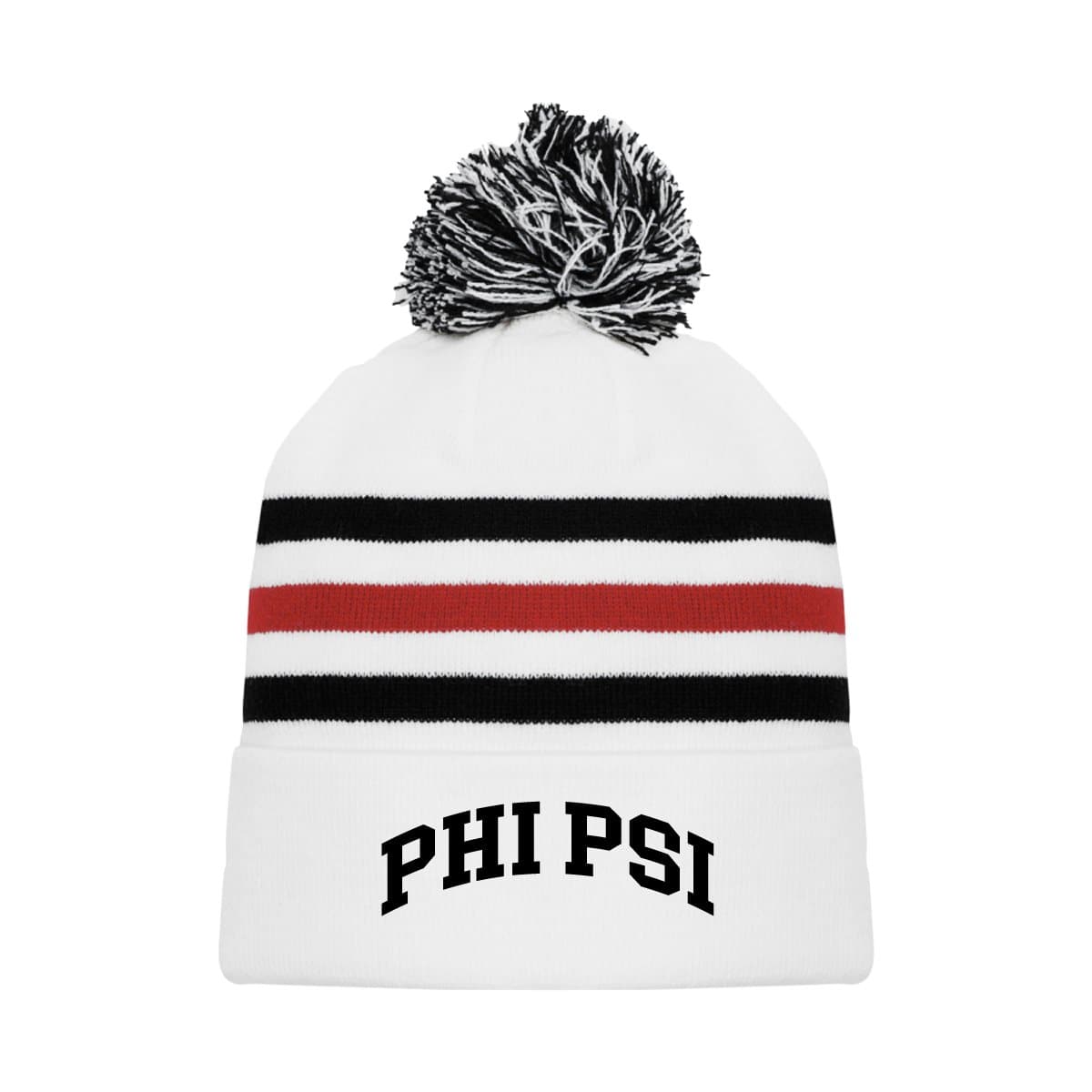 Phi Psi White Hockey Knit Beanie | Phi Kappa Psi | Headwear > Beanies