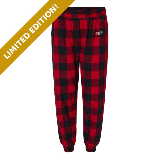 New! Phi Psi Flannel Joggers