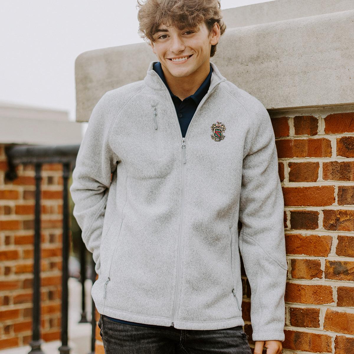 Phi Psi Embroidered Crest Full Zip