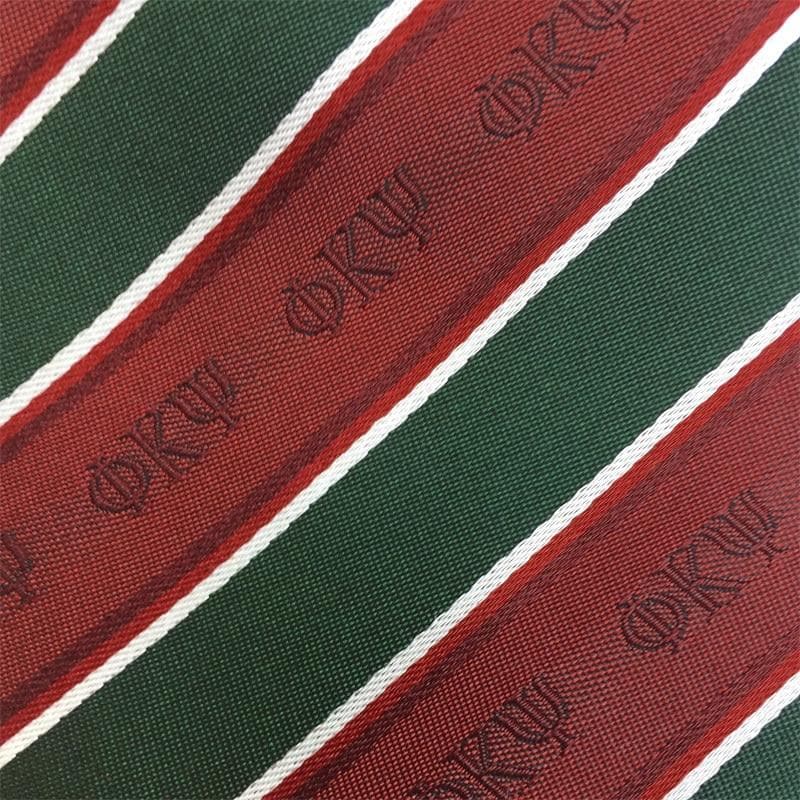 Sale! Phi Psi Cardinal and Hunter Striped Silk Tie | Phi Kappa Psi | Ties > Neck ties