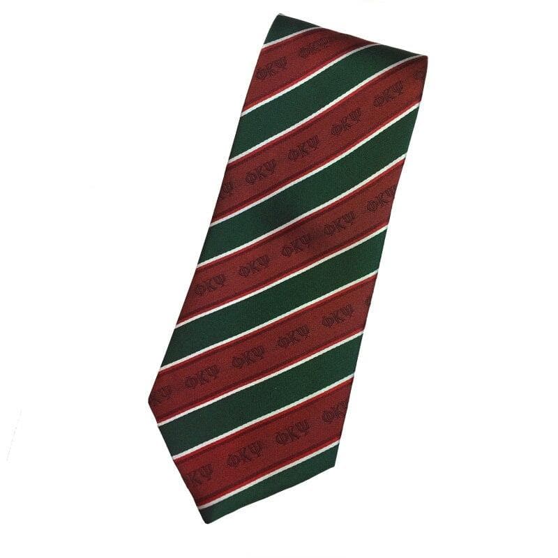Sale! Phi Psi Cardinal and Hunter Striped Silk Tie | Phi Kappa Psi | Ties > Neck ties