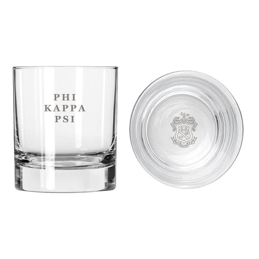 New! Phi Psi Fraternity Legacy Rocks Glass