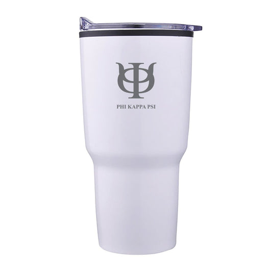 Phi Psi 30oz White Tumbler | Phi Kappa Psi | Drinkware > Travel mugs