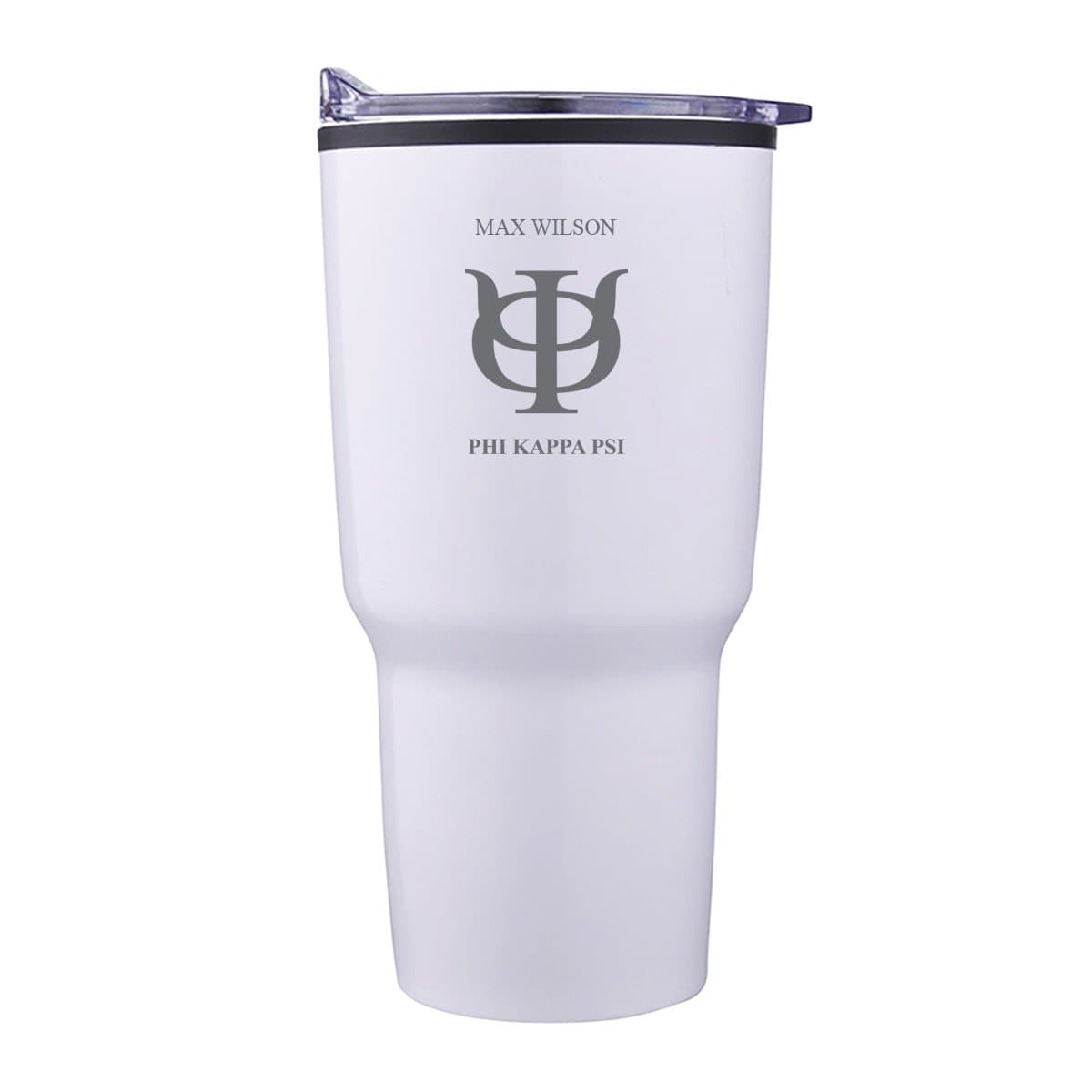 Phi Psi Personalized 30oz White Tumbler | Phi Kappa Psi | Drinkware > Travel mugs