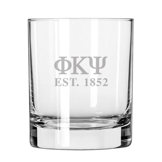 Phi Psi Engraved Glass | Phi Kappa Psi | Drinkware > 8 ounce glasses