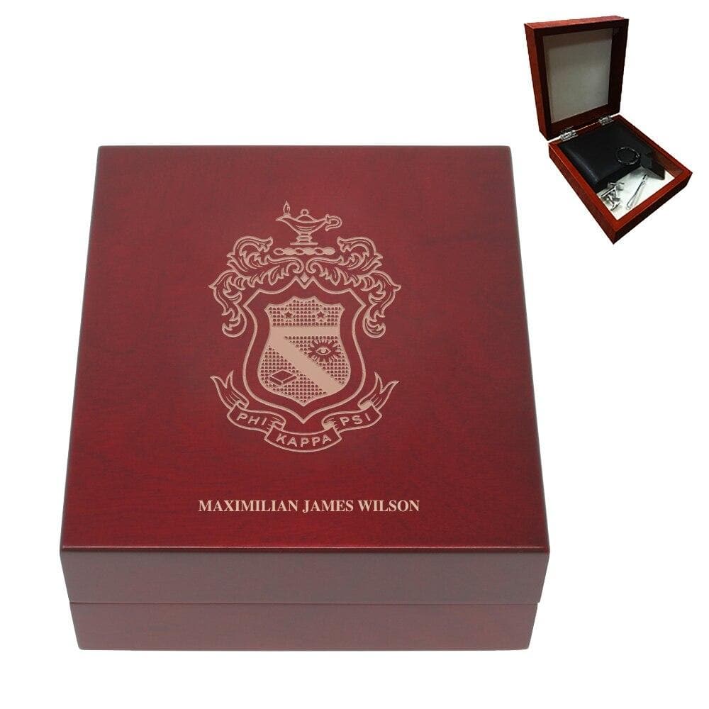 Phi Psi Personalized Rosewood Box | Phi Kappa Psi | Household items > Keepsake boxes
