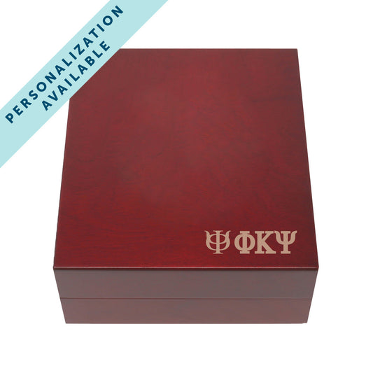 New! Phi Psi Fraternity Greek Letter Rosewood Box
